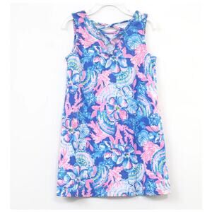 Lilly Pulitzer Vibrant Kristen Mini Dress Blue Tang Sitting Seaside Size XXL